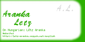 aranka letz business card